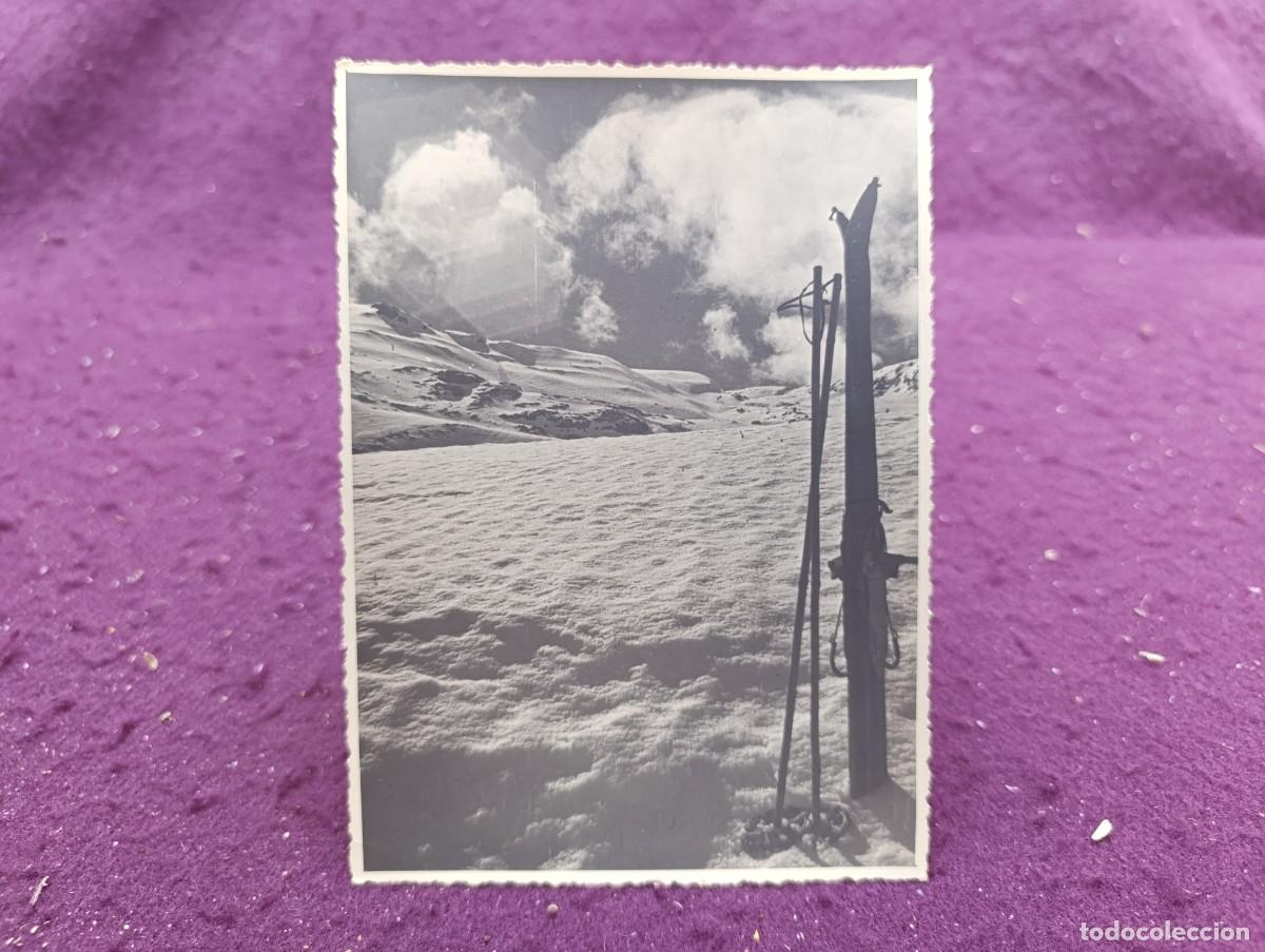 Alte Fotografie: Antigua fotograf&iacute;a de Archivo, Reflejos de la Nieve, Candanch&uacute;, Huesca, Prensa Gr&aacute;fica, sello dorso