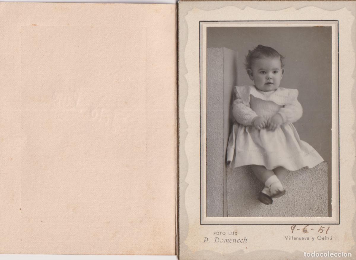 Alte Fotografie: ANTIGUA FOTO DE ESTUDIO DE UN BEB&Eacute; - JUNIO DE 1951 - FOTO LUX P. DOMENECH EN VILANOVA I LA GELTRU