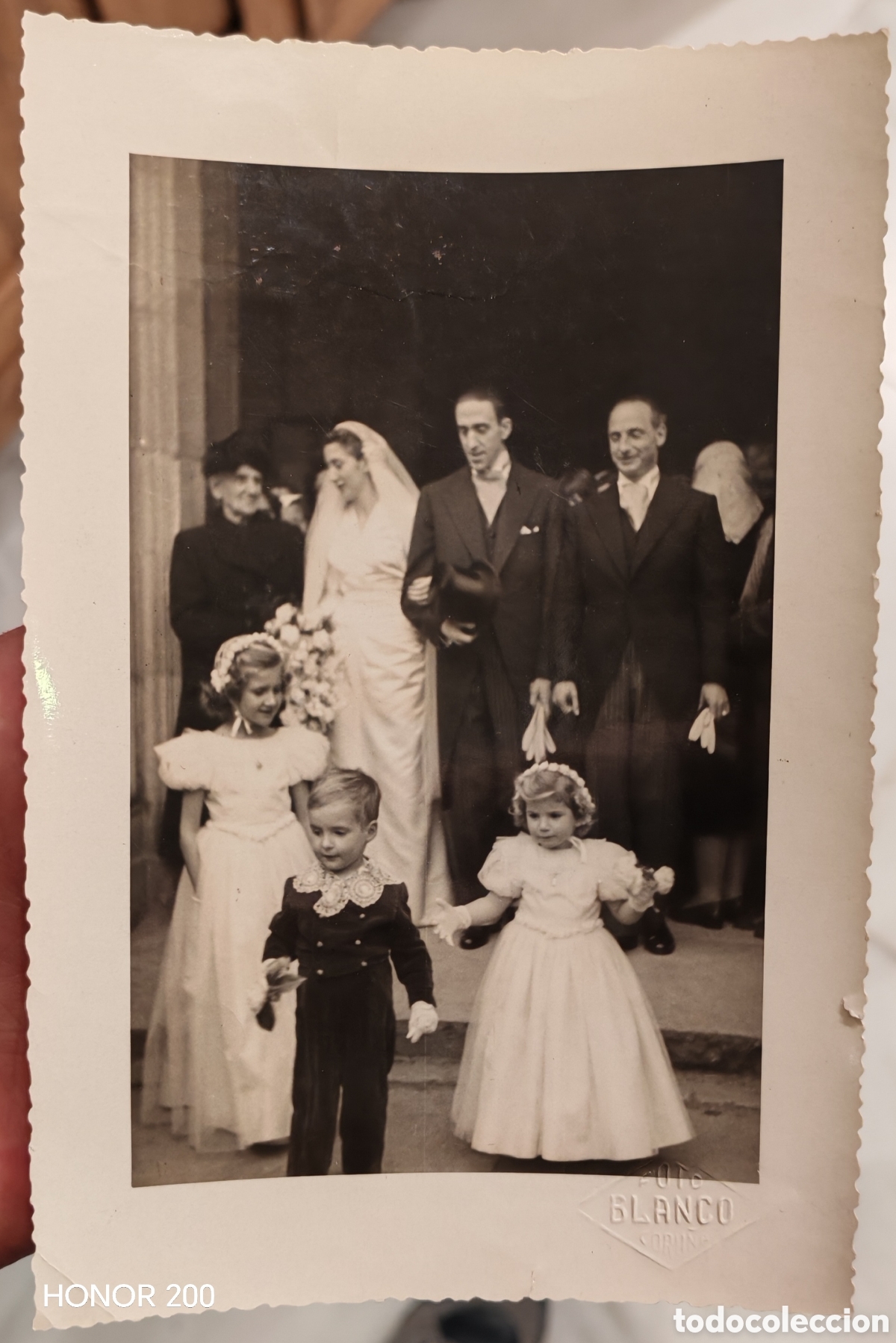 Fotograf&iacute;a antigua: Foto Blanco. A Coru&ntilde;a - Boda 1949