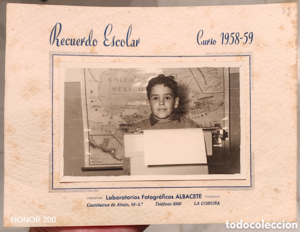 Fotograf&iacute;a antigua: Foto Recuerdo Escolar - Curso 1958-59. A Coru&ntilde;a