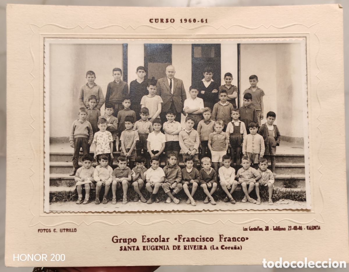Fotograf&iacute;a antigua: Foto - Grupo Escolar Francisco Franco - Santa Eugenia de Ribeira. A Coru&ntilde;a Curso 1960-61