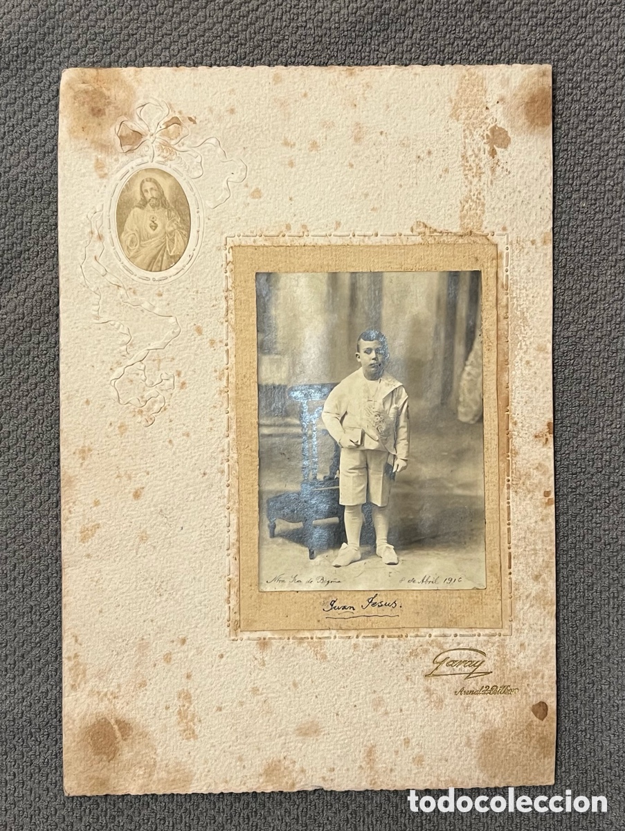 Alte Fotografie: BILBAO. Fotograf&iacute;a del estudio GARAY.. Ni&ntilde;o Primera Comuni&oacute;n, 8 de Abril de 1916