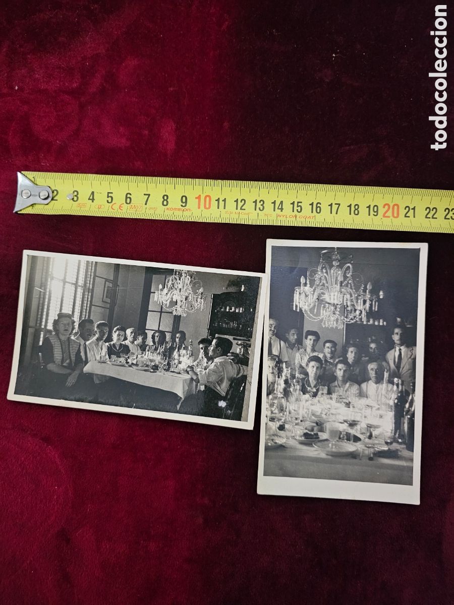 Fotograf&iacute;a antigua: Lote de 2 Fotograf&iacute;as Antiguas en Blanco y Negro (A&ntilde;os 40-50 / Banquete y Celebraci&oacute;n)