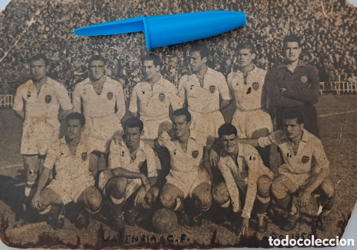Fotograf&iacute;a antigua: ANTIGUA FOTO FOTOGRAFIA VALENCIA CLUB DE FUTBOL PLANTILLA A&Ntilde;OS 50 POSTAL