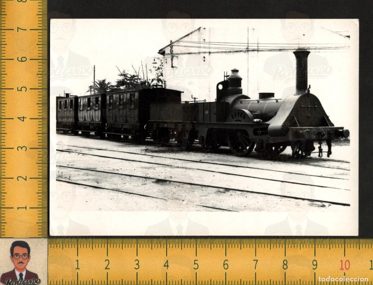 Fotograf&iacute;a antigua: TREN CENTENARIO 1848-1948 LOCOMOTORA MATAR&Oacute; VAPOR FERROCARRIL - FOTO ANTIGUA A&Ntilde;OS 50 BARCELONA RENFE