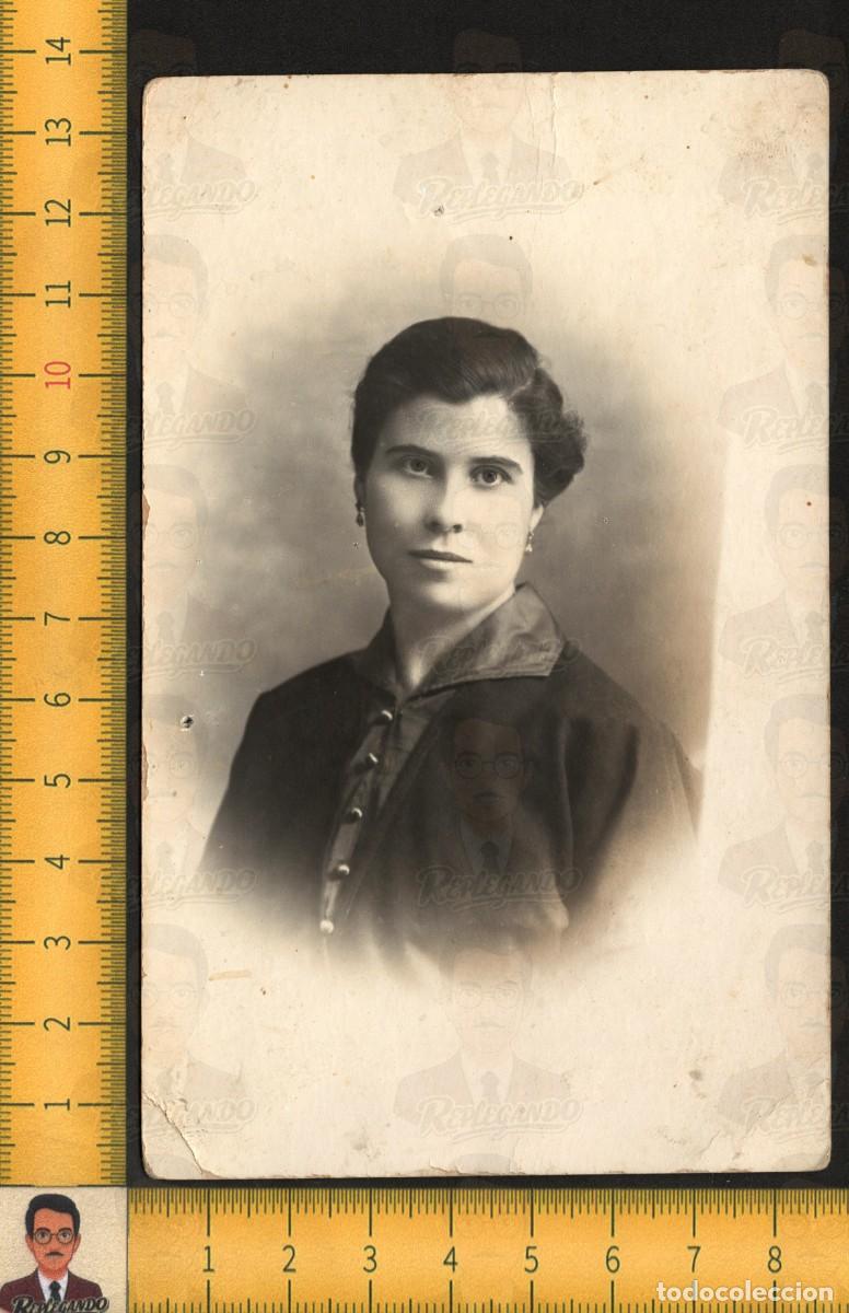 Fotograf&iacute;a antigua: RETRATO SE&Ntilde;ORA ELEGANTE - GUAPA MUJER JOVEN POSANDO - FOTO ANTIGUA ART&Iacute;STICA ESTUDIO A&Ntilde;OS 20 ESPA&Ntilde;A