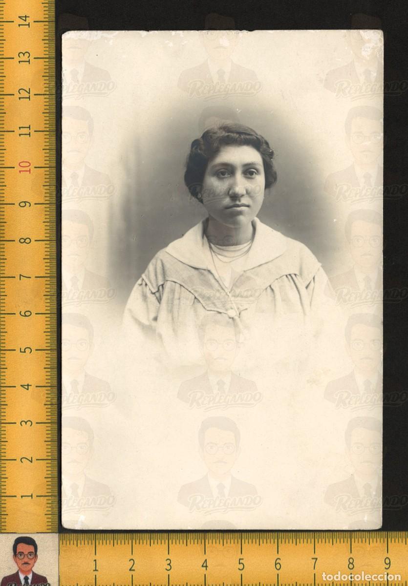 Fotograf&iacute;a antigua: RETRATO GUAPA MUJER CHICA JOVEN PELO CORTO COLLAR PEINADO - FOTO ANTIGUA ESTUDIO A&Ntilde;OS 10/20 - ESPA&Ntilde;A