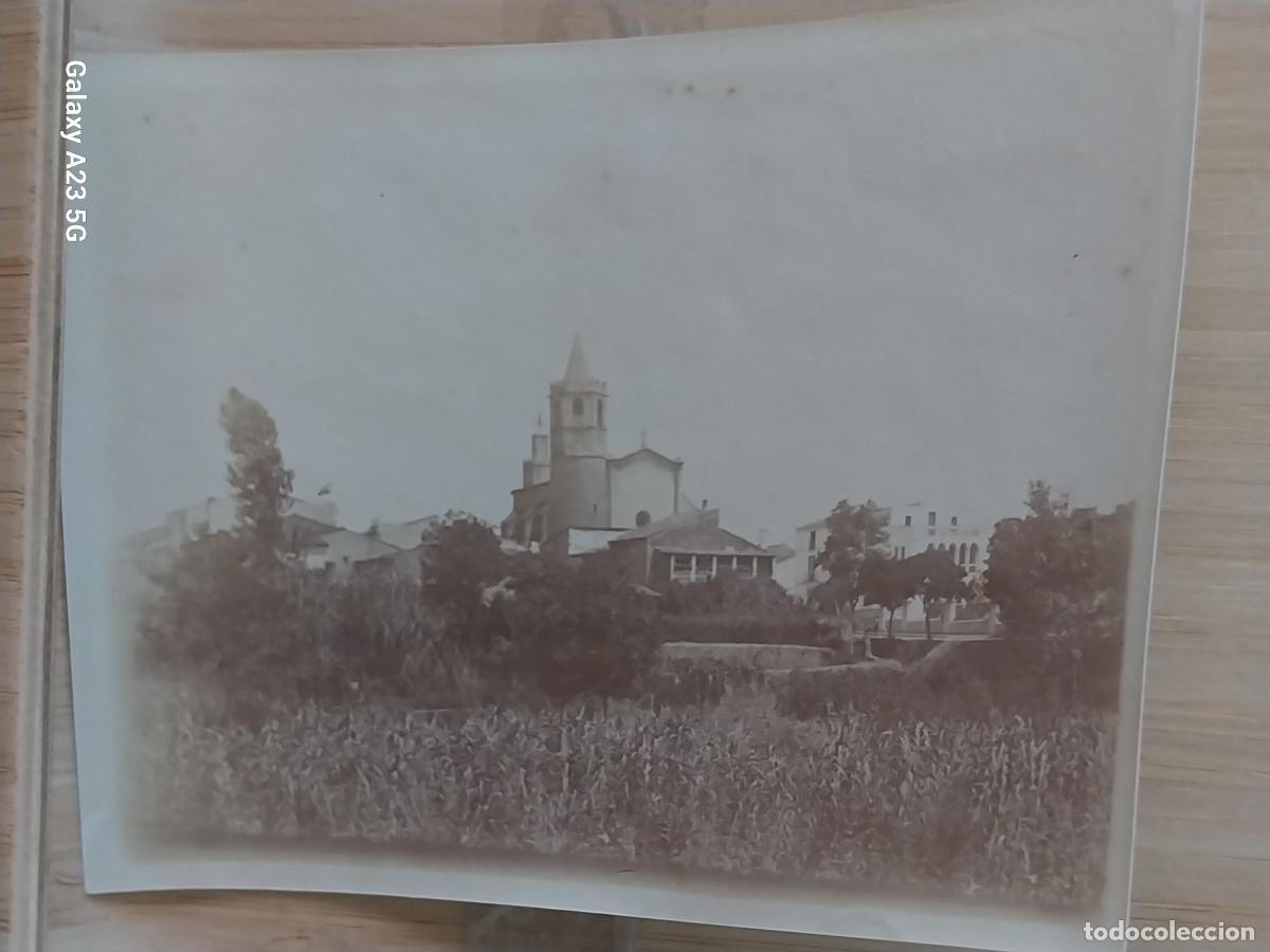 Fotograf&iacute;a antigua: IGLESIA CAMPANARIO PUEBLO FOTO PARTICULAR PRECIOSA CA 1900 PAPEL FINO 12X9CMS LUGAR POR DETERMINAR