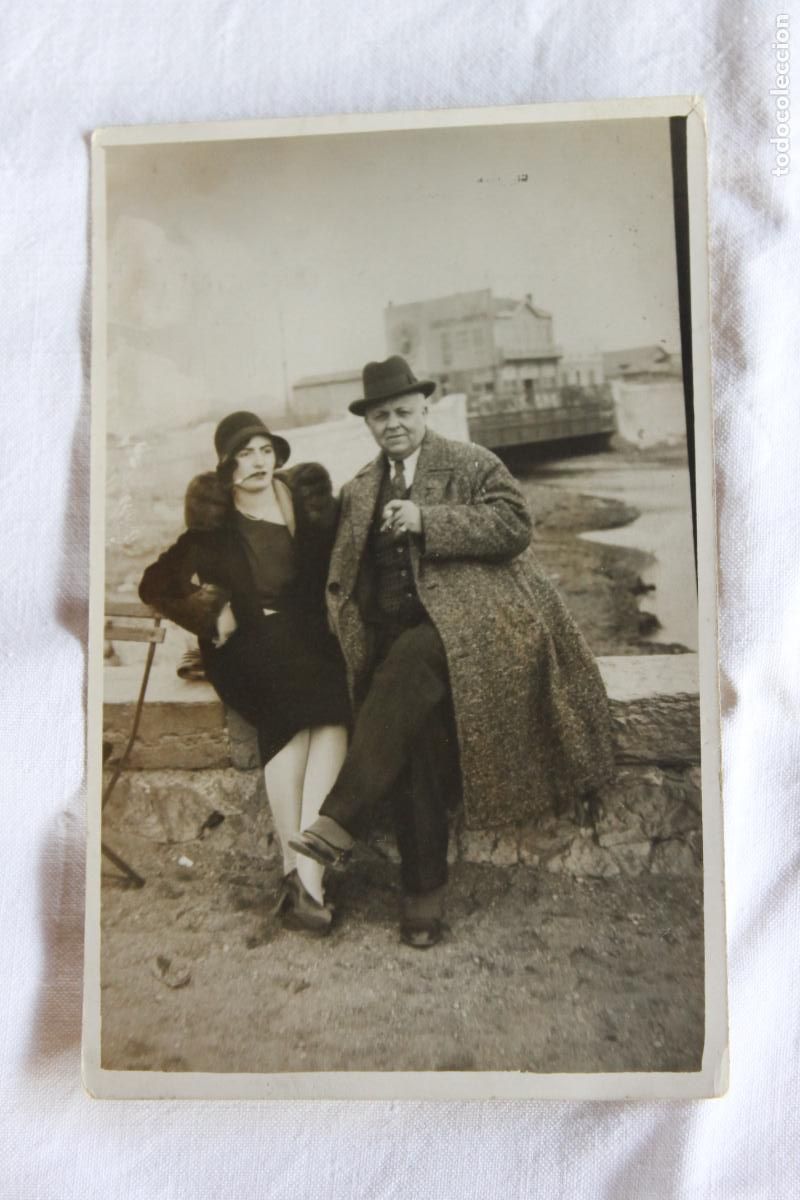 Fotograf&iacute;a antigua: SE&Ntilde;ORITA Y SE&Ntilde;OR EPOCA MODERNISTA SIN AUTOR MARSELLA