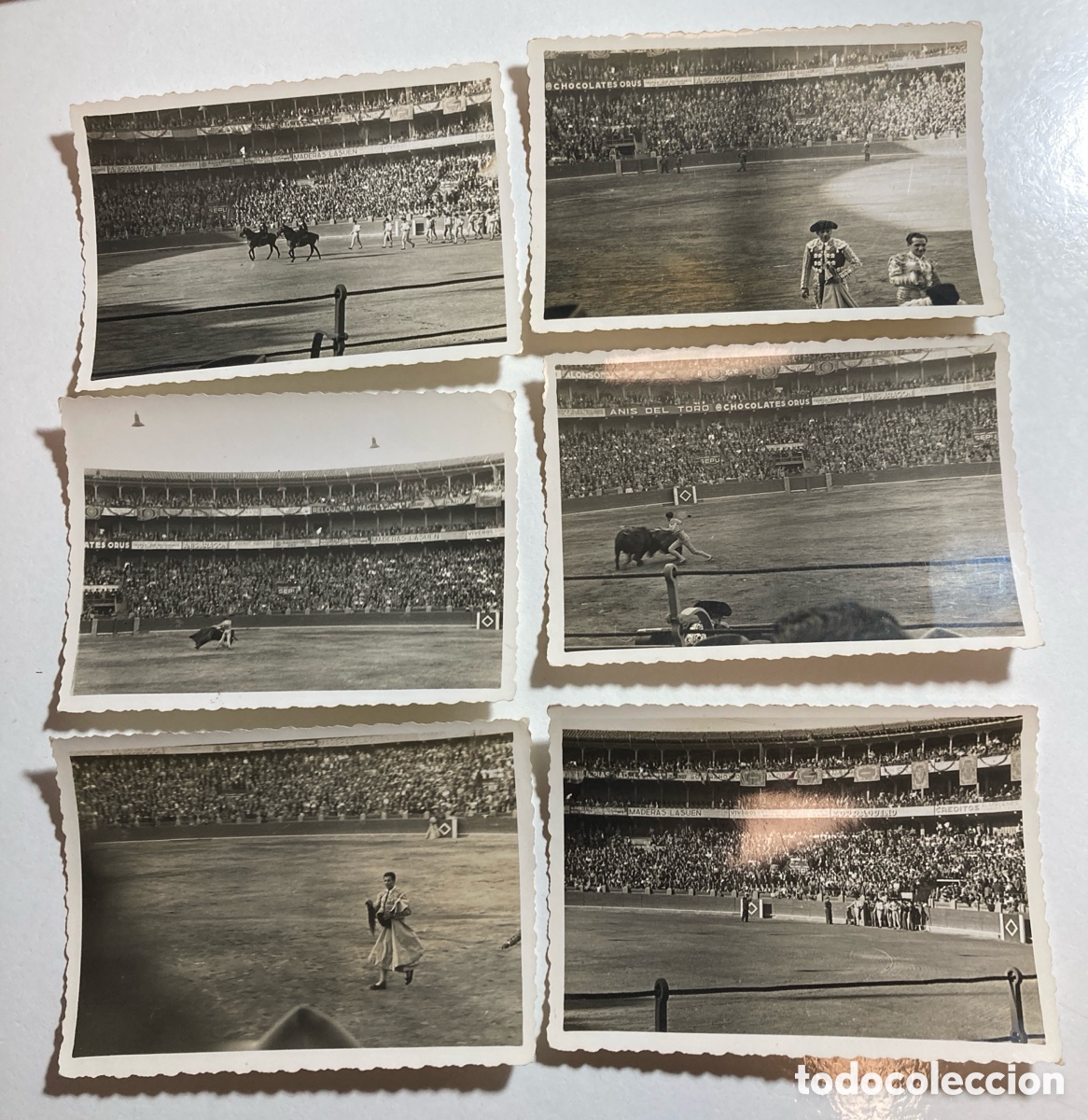 Fotograf&iacute;a antigua: 6 fotos corrida de toros Zaragoza 1954. Aparicio.