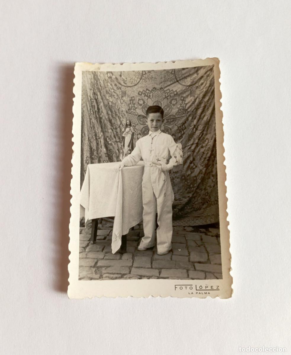 Fotograf&iacute;a antigua: Fotograf&iacute;a antigua - Ni&ntilde;o vestido de Primera Comuni&oacute;n - A&ntilde;o 1954