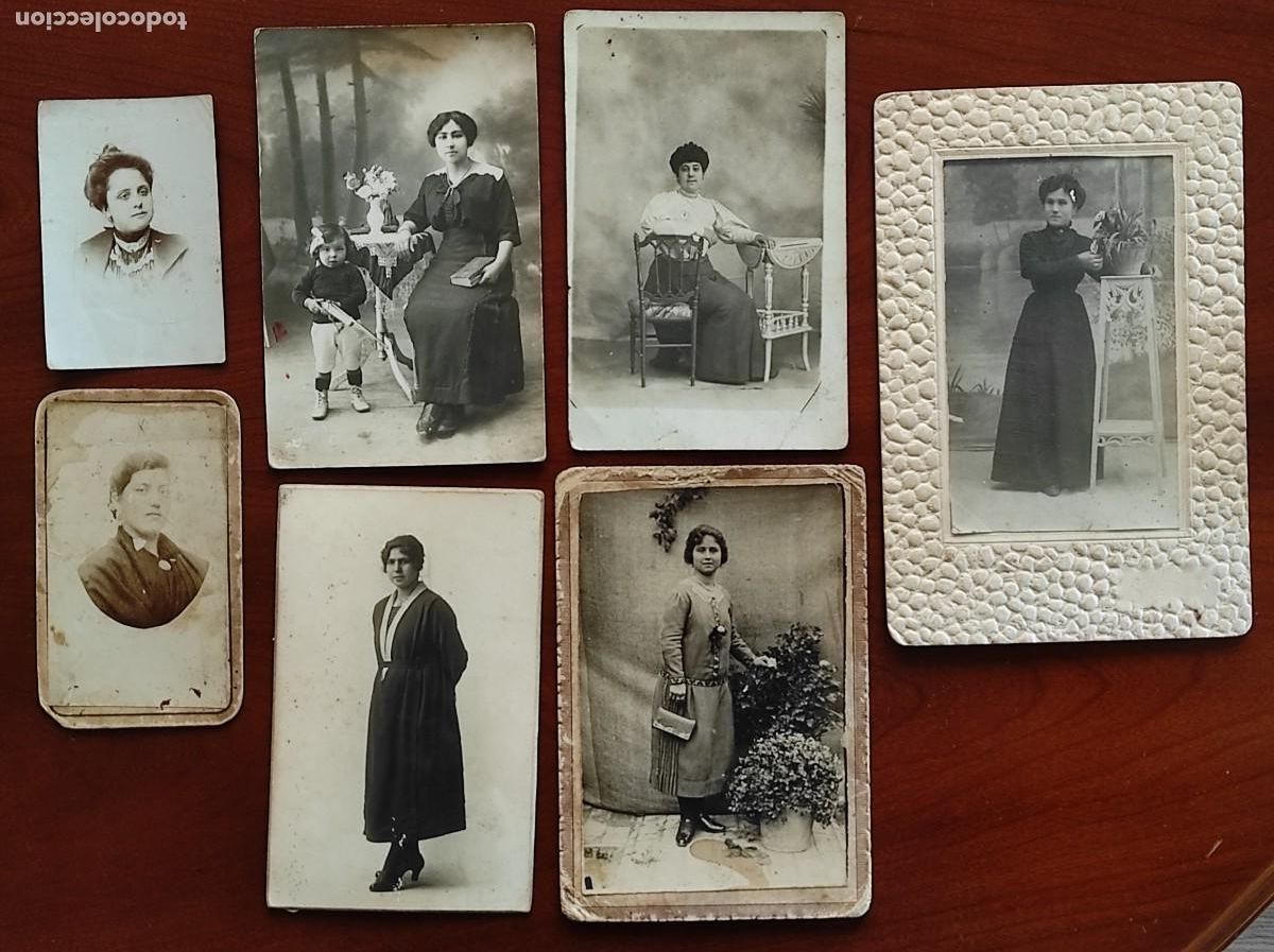 Fotograf&iacute;a antigua: LOTE 7 FOTOGRAF&Iacute;AS MUY ANTIGUAS DE MUJERES SIN FECHA NI FOT&Oacute;GRAFO