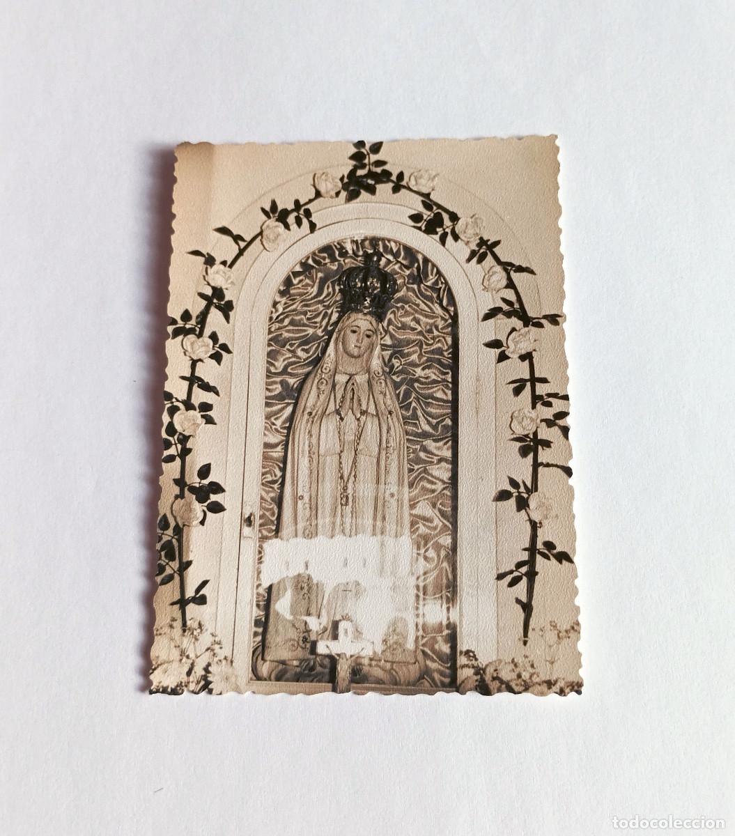 Fotograf&iacute;a antigua: Fotograf&iacute;a antigua - Virgen de F&aacute;tima en hornacina dentro de su Santuario en Portugal - A&ntilde;o 1958