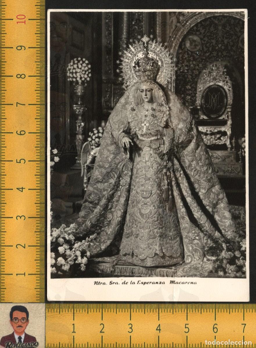 Fotograf&iacute;a antigua: SEVILLA VIRGEN ESPERANZA MACARENA CORONA MANTO BORDADO ALTAR - FOTOGRAF&Iacute;A ANTIGUA RELIGIOSA A&Ntilde;OS 60