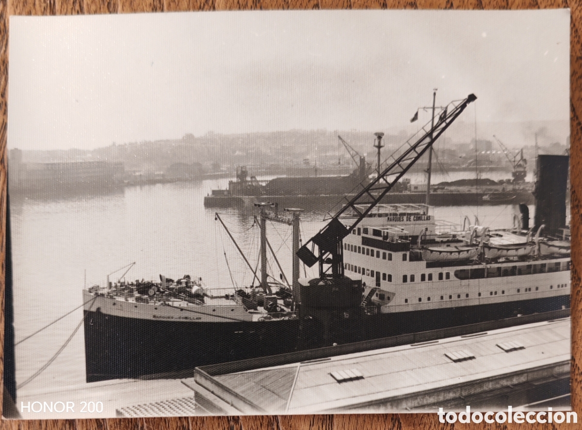 Fotograf&iacute;a antigua: Foto - Buque Marqu&eacute;s de Comillas - Puerto de A Coru&ntilde;a. A&ntilde;os 50