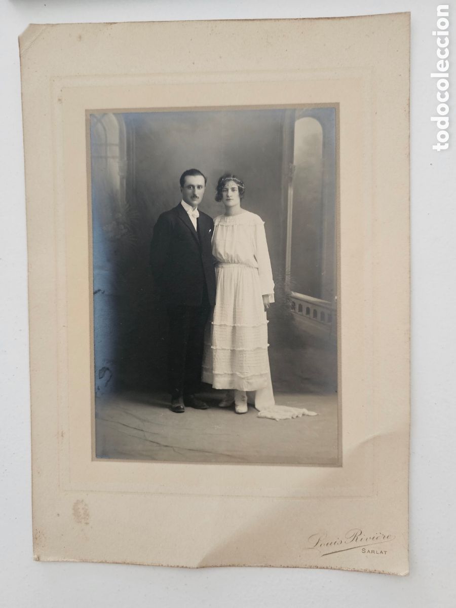 Fotograf&iacute;a antigua: Foto Antigua Boda Pareja - Estudio Louis Rivi&egrave;re Gazlat Sarlat Francia - &Aacute;lbum / Ephemera / Colecci&oacute;