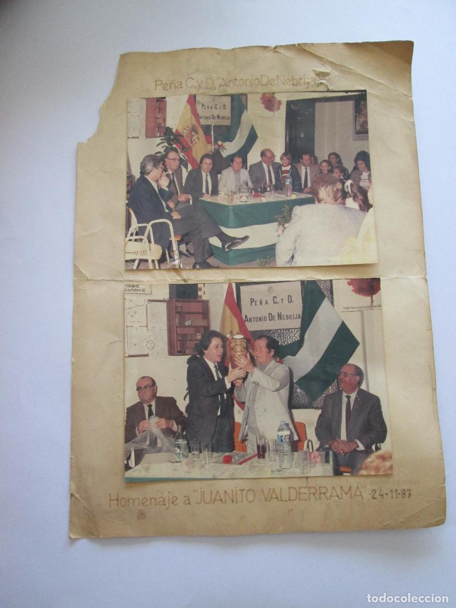 Fotograf&iacute;a antigua: HOMENAJE A JUANITO VALDERRAMA - PE&Ntilde;A C Y D ANTONIO DE NEBRIJA - 1987 - 2 FOTOGRAFIAS DE 15X20