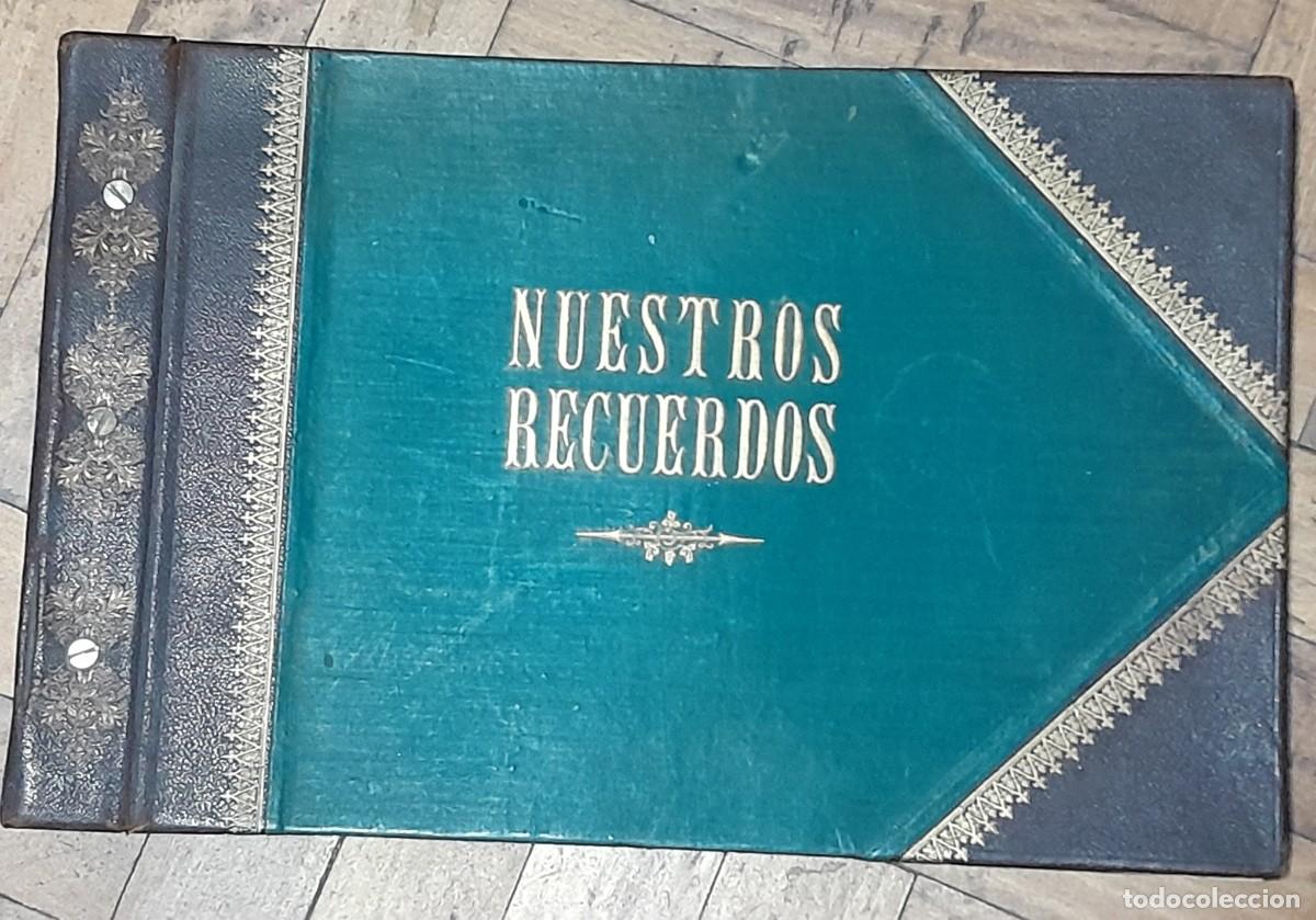 Fotograf&iacute;a antigua: Antiguo &aacute;lbum de fotos familiar o bodas c1930 cuero tela