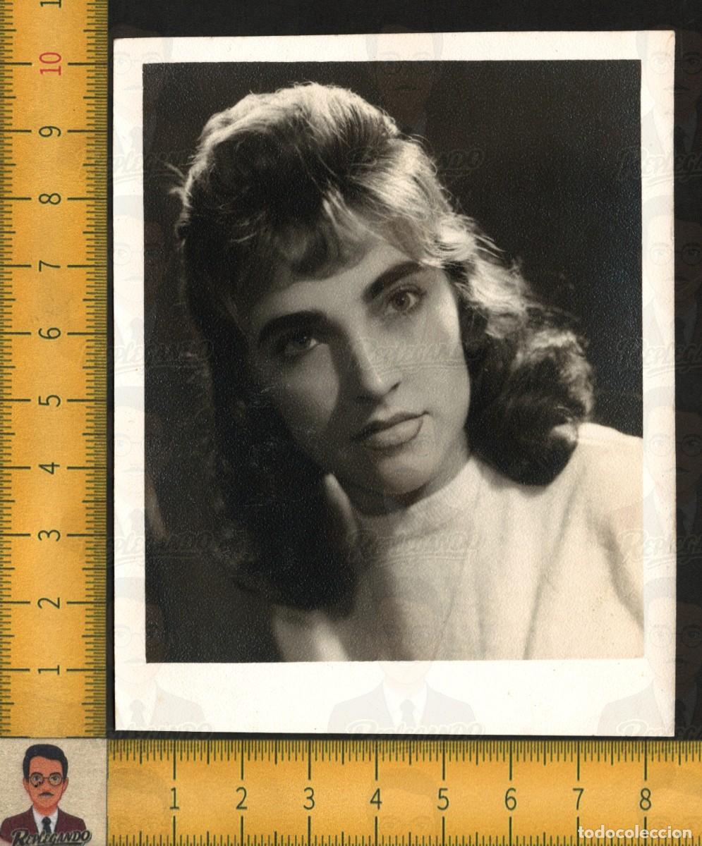Fotograf&iacute;a antigua: BELLA MUJER JOVEN GUAPA - RETRATO ESTUDIO BELLEZA MIRADA PEINADO ELEGANTE - FOTOGRAF&Iacute;A ANTIGUA A&Ntilde;OS