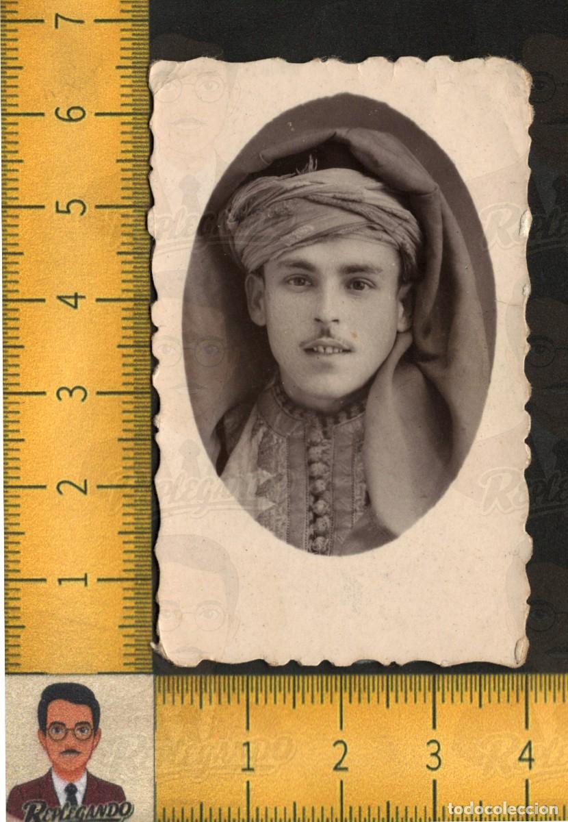Fotograf&iacute;a antigua: HOMBRE JOVEN TURBANTE TRAJE ORIENTAL - RETRATO ESTUDIO VESTIMENTA &Aacute;RABE - FOTO ANTIGUA A&Ntilde;OS 20/30