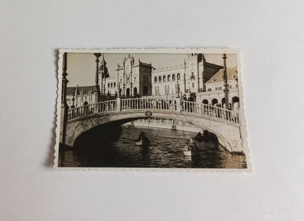 Fotograf&iacute;a antigua: Fotograf&iacute;a antigua - Puente y Canal de la Plaza de Espa&ntilde;a de Sevilla - A&ntilde;o 1959
