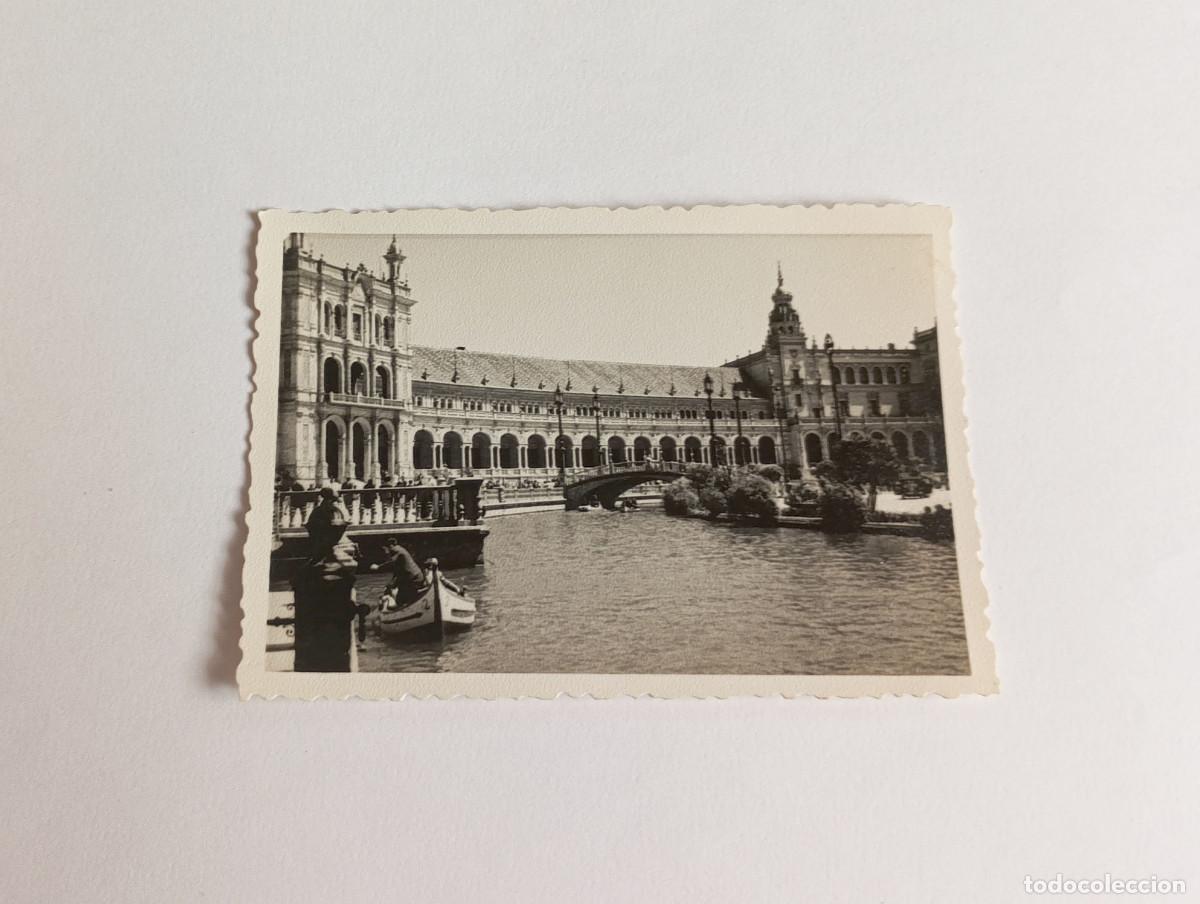 Fotograf&iacute;a antigua: Fotograf&iacute;a antigua - Canal de la Plaza de Espa&ntilde;a de Sevilla - A&ntilde;o 1959