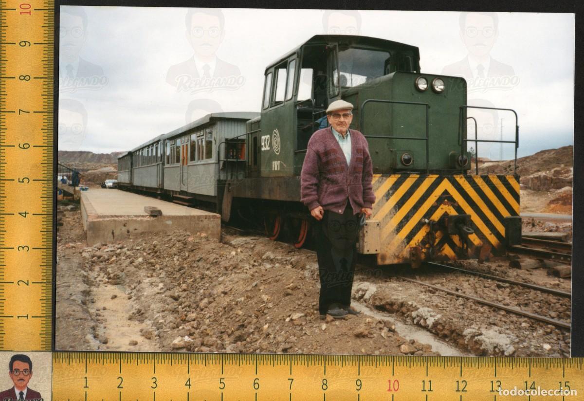Fotograf&iacute;a antigua: FERROCARRIL MINERO RIOTINTO HUELVA - LOCOMOTORA DI&Eacute;SEL 932 TREN TUR&Iacute;STICO - FOTOGRAF&Iacute;A COLOR A&Ntilde;OS 90