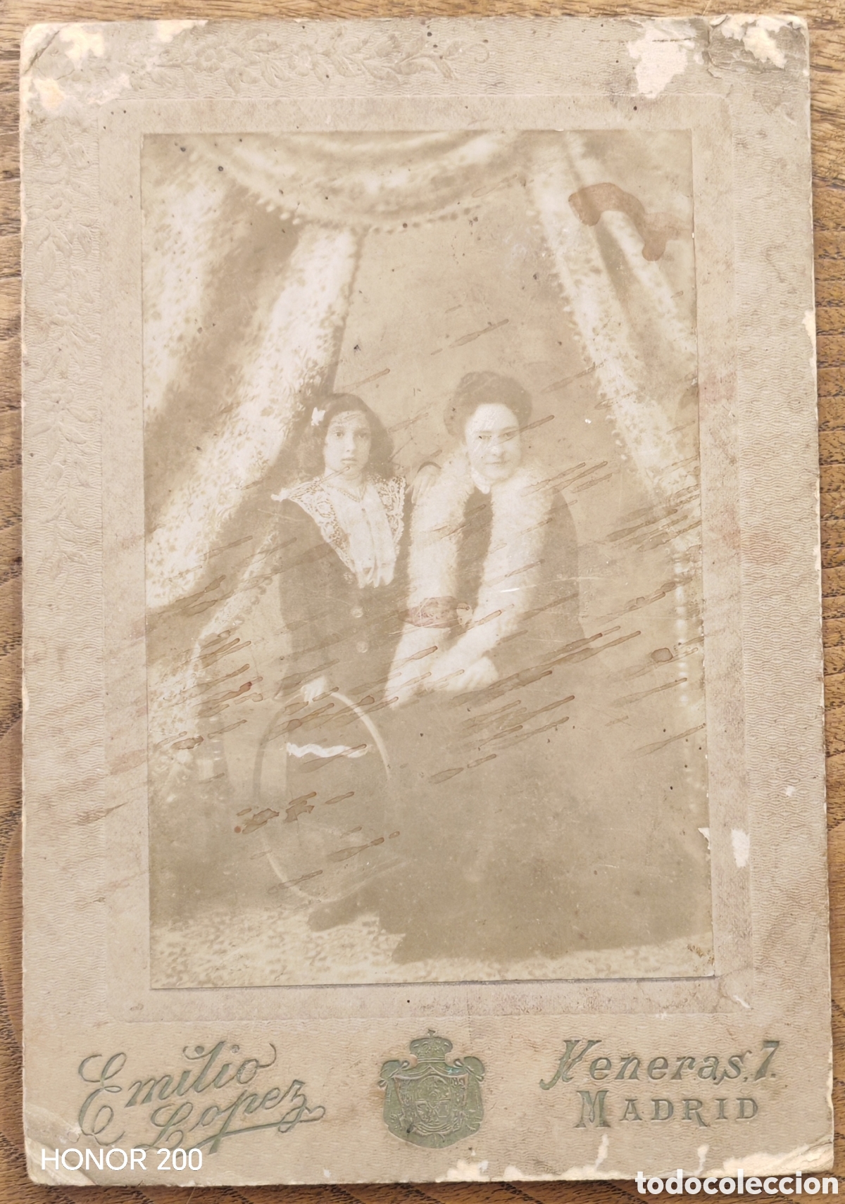 Fotograf&iacute;a antigua: Foto - Retrato Estudio - Emilio L&oacute;pez. Calle Veneras y Preciados. Madrid S. XIX