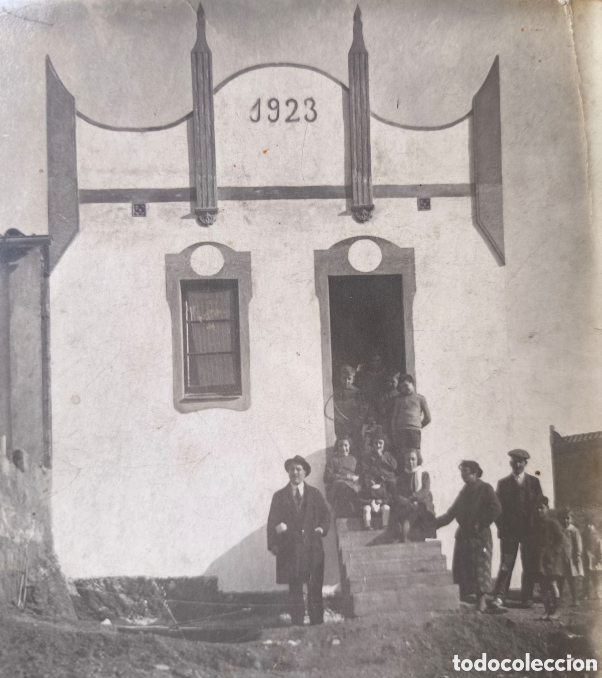 Fotograf&iacute;a antigua: CATALUNYA CASA NOUCENTISTA SENSE IDENTIFICAR INAGURACI&Oacute; POSTAL FOTOGRAF&Iacute;A 1923