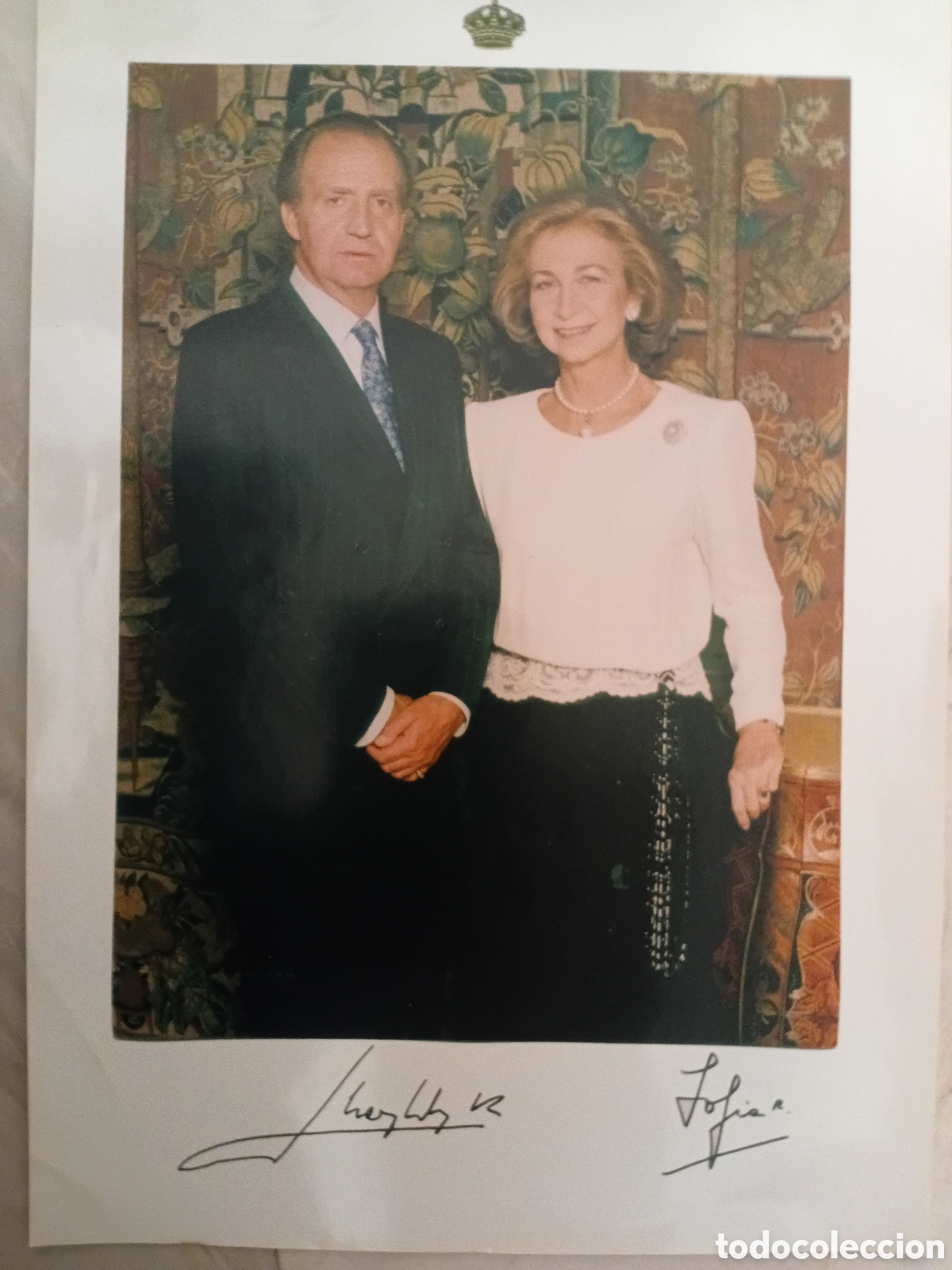 Fotograf&iacute;a antigua: FOTO OFICIAL. FIRMADO. SS.MM D. JUAN CARLOS Y DON̈A SOFIA