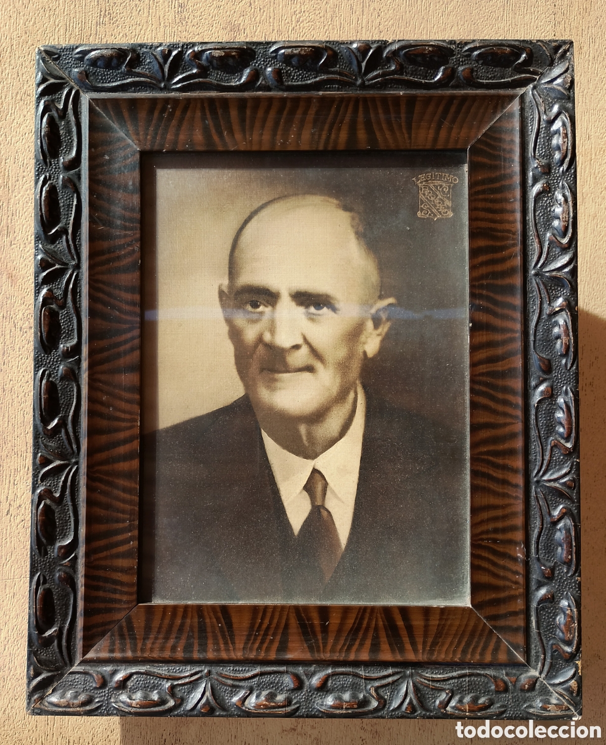 Fotograf&iacute;a antigua: Antiguo Retrato en Blanco y Negro Enmarcado Legitimo Bromoleo