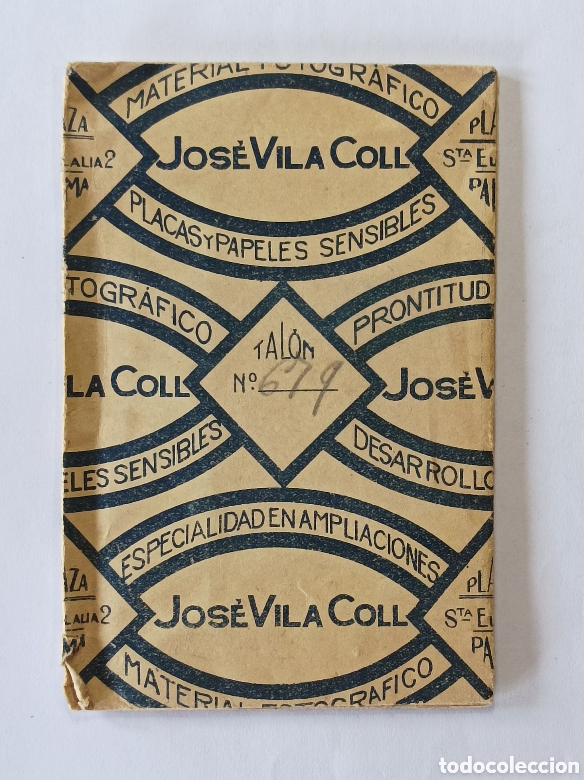 Fotograf&iacute;a antigua: JOSE VILA COLL. FUNDA PARA NEGATIVOS. PALMA DE MALLORCA. 10x15 CM. FOTOGRAF&Iacute;A ANTIGUA.