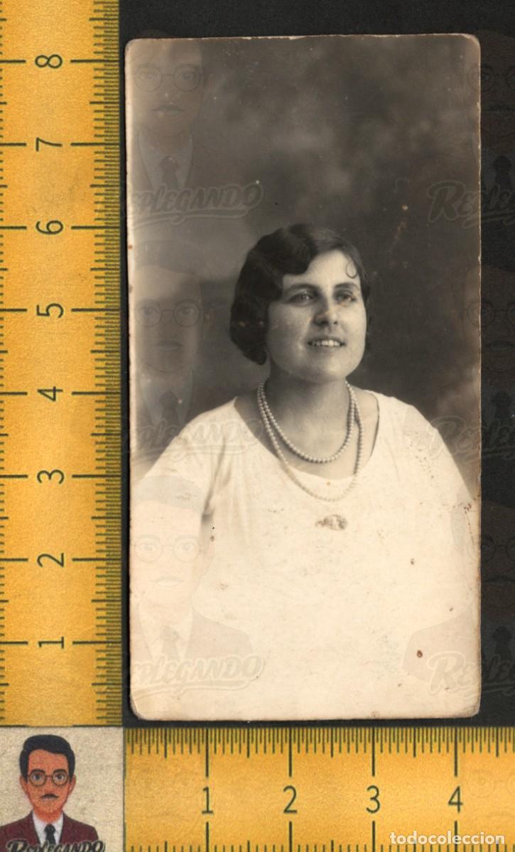 Fotograf&iacute;a antigua: MUJER JOVEN GUAPA SONR&Iacute;E - COLLAR PERLAS PEINADO ONDULADO - RETRATO FOTOGRAF&Iacute;A ANTIGUA A&Ntilde;OS 20/30