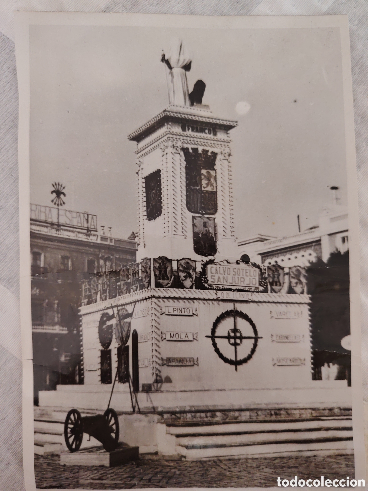 Fotograf&iacute;a antigua: Fotograf&iacute;a de monumento a la gloria de los l&iacute;deres nacionalistas en C&aacute;diz