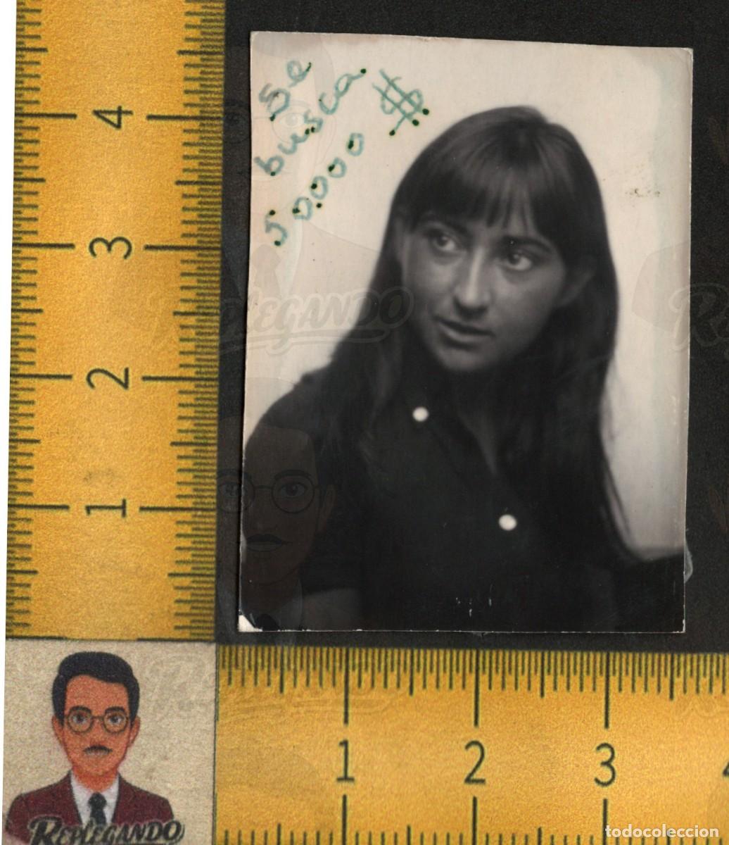 Fotograf&iacute;a antigua: FOTOMAT&Oacute;N : CHICA JOVEN GUAPA - SE BUSCA 50.000 $ RECOMPENSA - INSCRIPCI&Oacute;N A BOL&Iacute;GRAFO A&Ntilde;OS 50/60