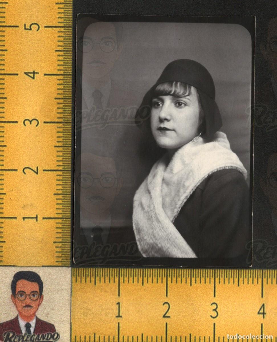 Fotograf&iacute;a antigua: FOTOMAT&Oacute;N : MUJER JOVEN GUAPA SOMBRERO ESTOLA PIEL - RETRATO - FOTO ANTIGUA ART&Iacute;STICA A&Ntilde;OS 20/30