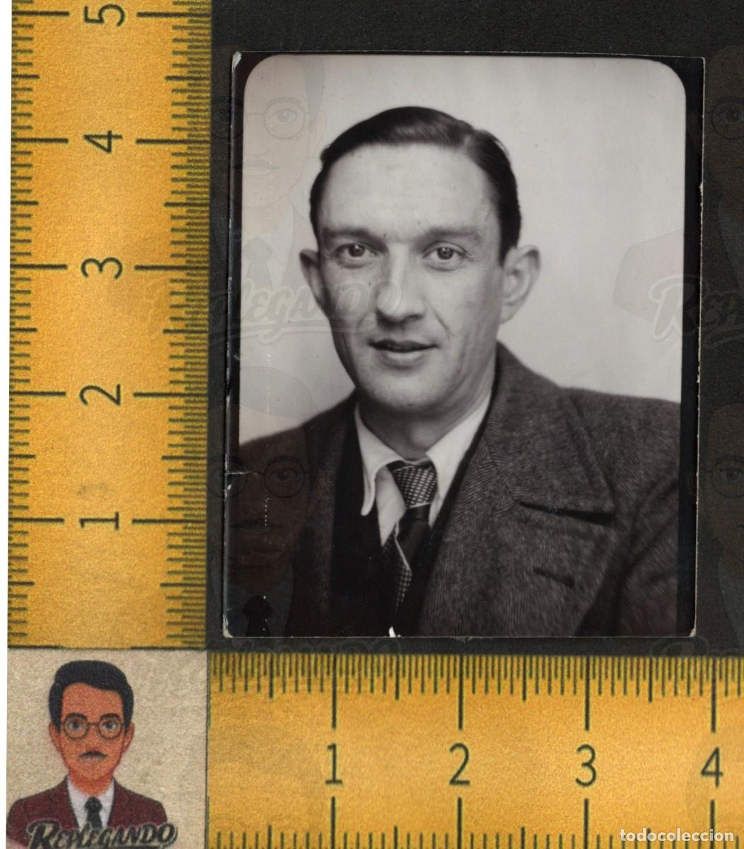 Fotograf&iacute;a antigua: FOTOMAT&Oacute;N : HOMBRE GUAPO MIRADA EL&Eacute;CTRICA - TRAJE CORBATA - RETRATO FOTO ANTIGUA LGTB A&Ntilde;OS 40/50