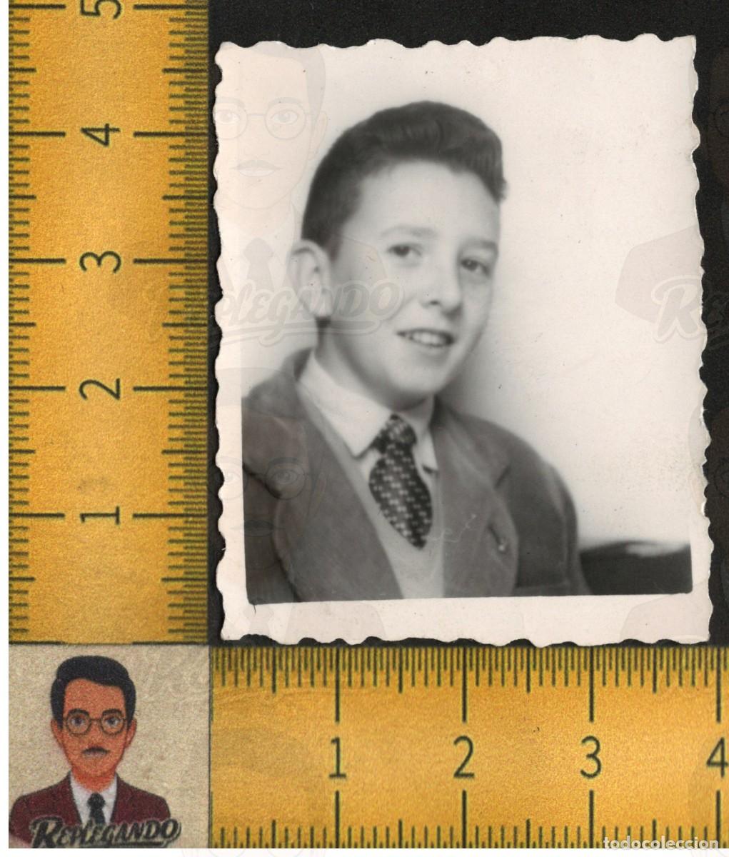 Fotograf&iacute;a antigua: RETRATO NI&Ntilde;O SONRIENTE TUP&Eacute; ROCK TRAJE CORBATA - CAMISA - FOTOGRAF&Iacute;A ANTIGUA ART&Iacute;STICA A&Ntilde;OS 50/60