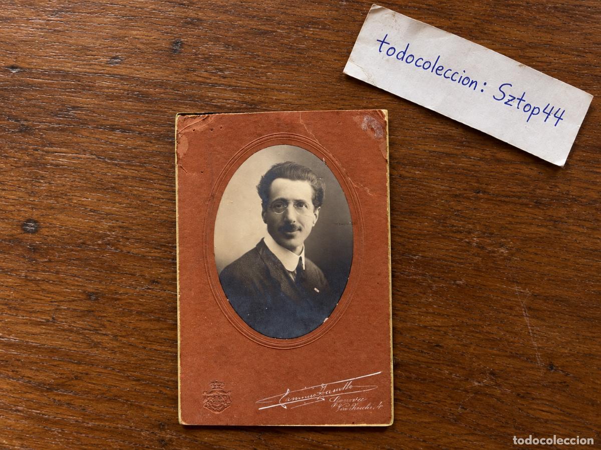 Fotograf&iacute;a antigua: Antigua Fotograf&iacute;a Retrato de Caballero - Tamino Favello - Novara (Italia)