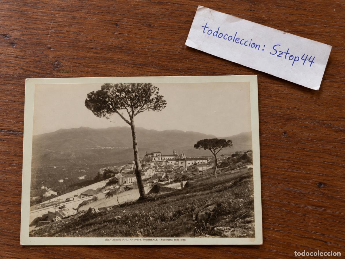 Fotograf&iacute;a antigua: Antigua Fotograf&iacute;a Monreale Sicilia - Panorama de la Ciudad - Edici&oacute;n Alinari