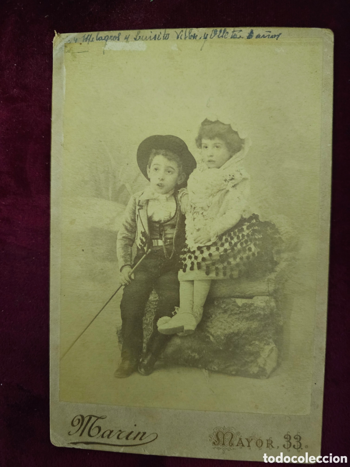 Fotograf&iacute;a antigua: Fotograf&iacute;a Antigua Cabinet Card &ndash; Fot&oacute;grafo Mar&iacute;n (Calle Mayor 33, Madrid) &ndash; Principios del S. XX