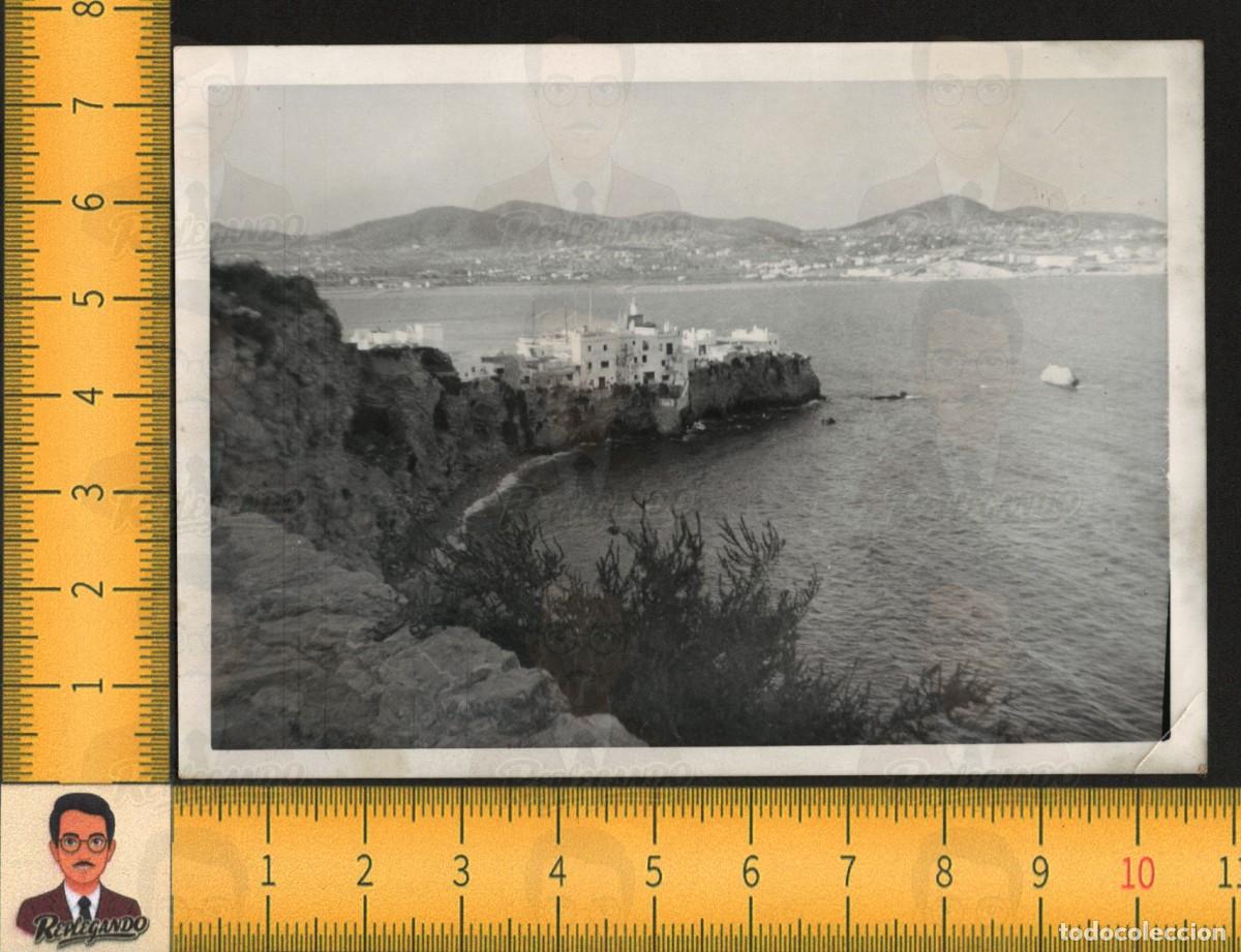 Fotograf&iacute;a antigua: IBIZA (BALEARES): VISTA SA PENYA MAR BAH&Iacute;A CASAS ACANTILADO - FOTOGRAF&Iacute;A ANTIGUA ESPA&Ntilde;A A&Ntilde;OS 50/60