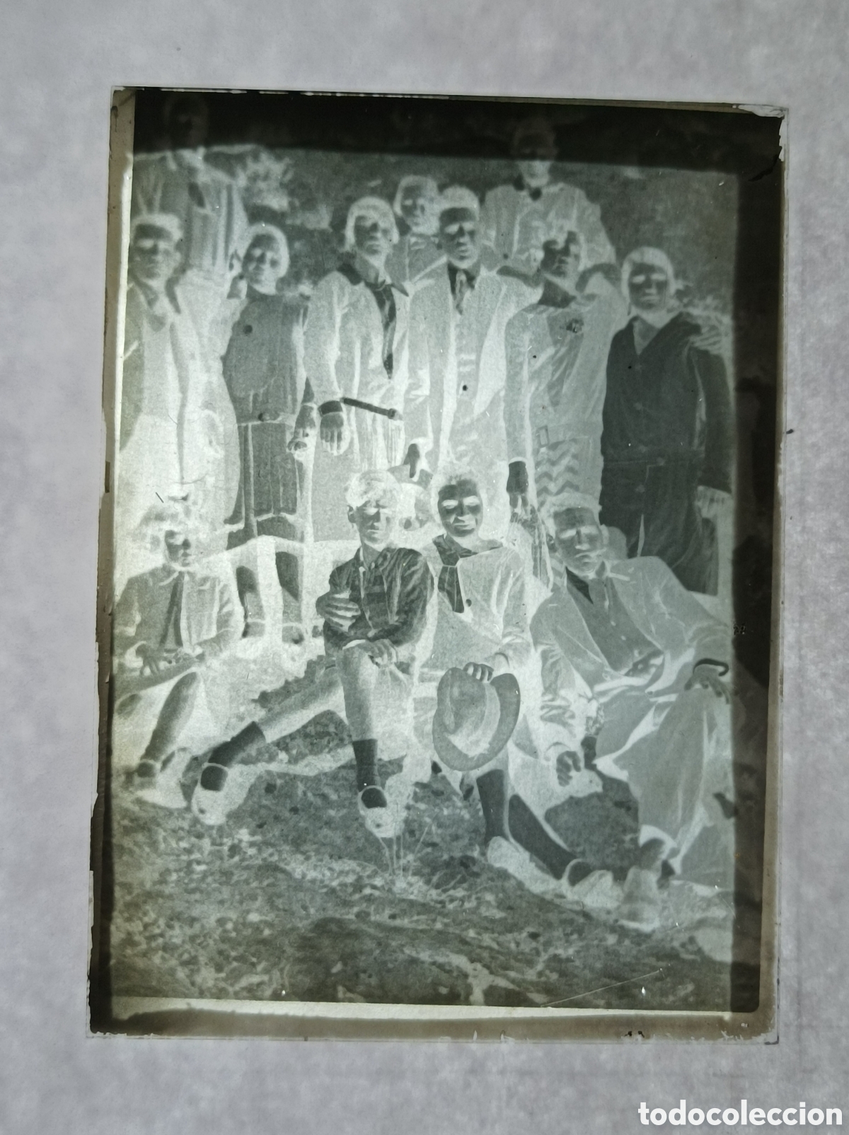Fotograf&iacute;a antigua: NEGATIVO DE CRISTAL. PAISANOS. 9x6,5 CM. VER FOTOS. FOTOGRAF&Iacute;A ANTIGUA.