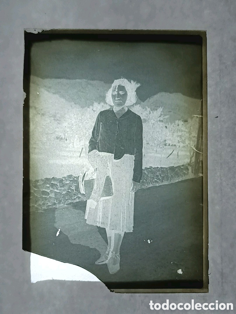 Fotograf&iacute;a antigua: NEGATIVO DE CRISTAL. PAISANA. 9x6,5 CM. VER FOTOS. FOTOGRAF&Iacute;A ANTIGUA.