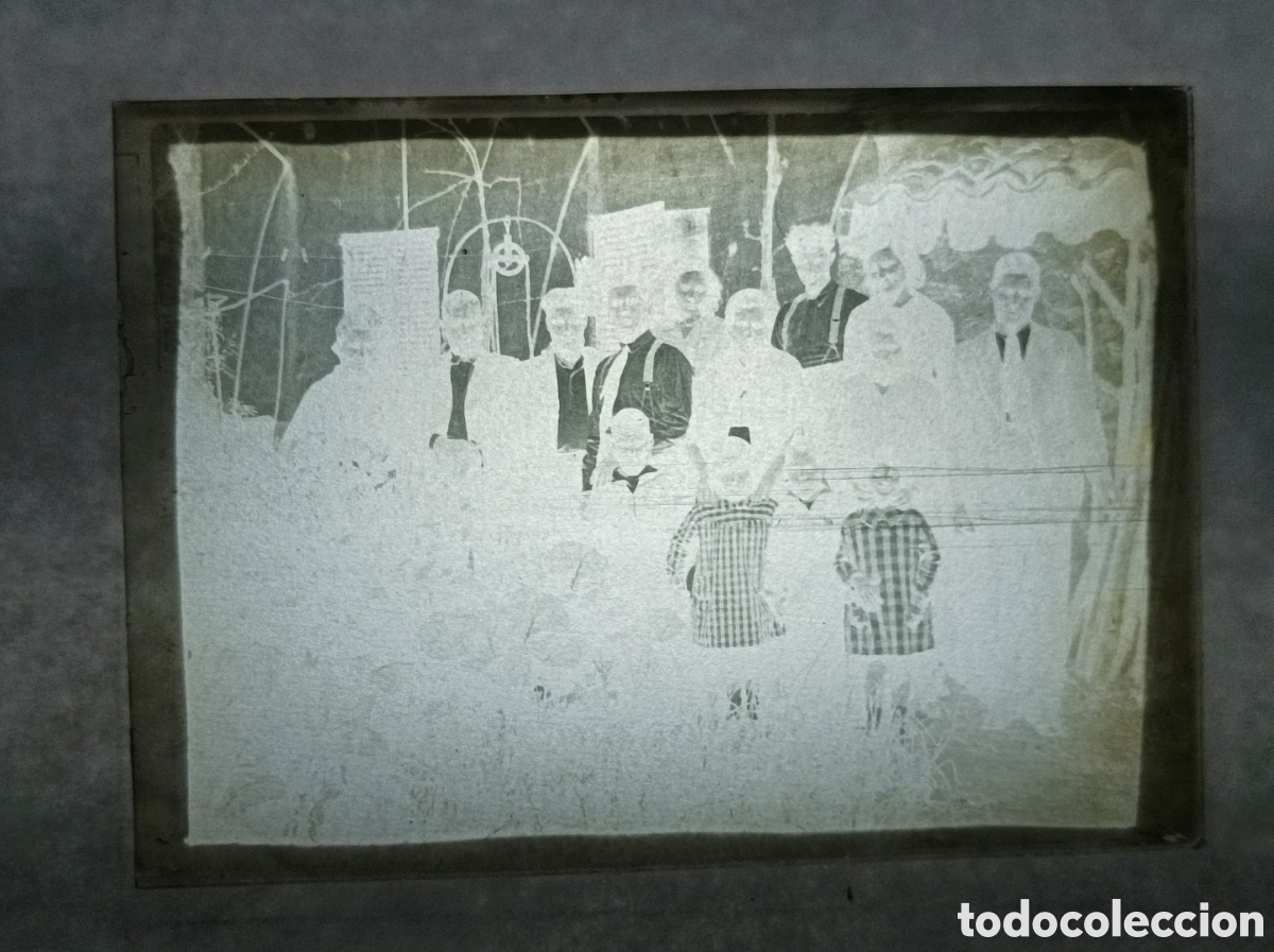 Fotograf&iacute;a antigua: NEGATIVO DE CRISTAL. PAISANOS. 9x6,5 CM. VER FOTOS. FOTOGRAF&Iacute;A ANTIGUA.