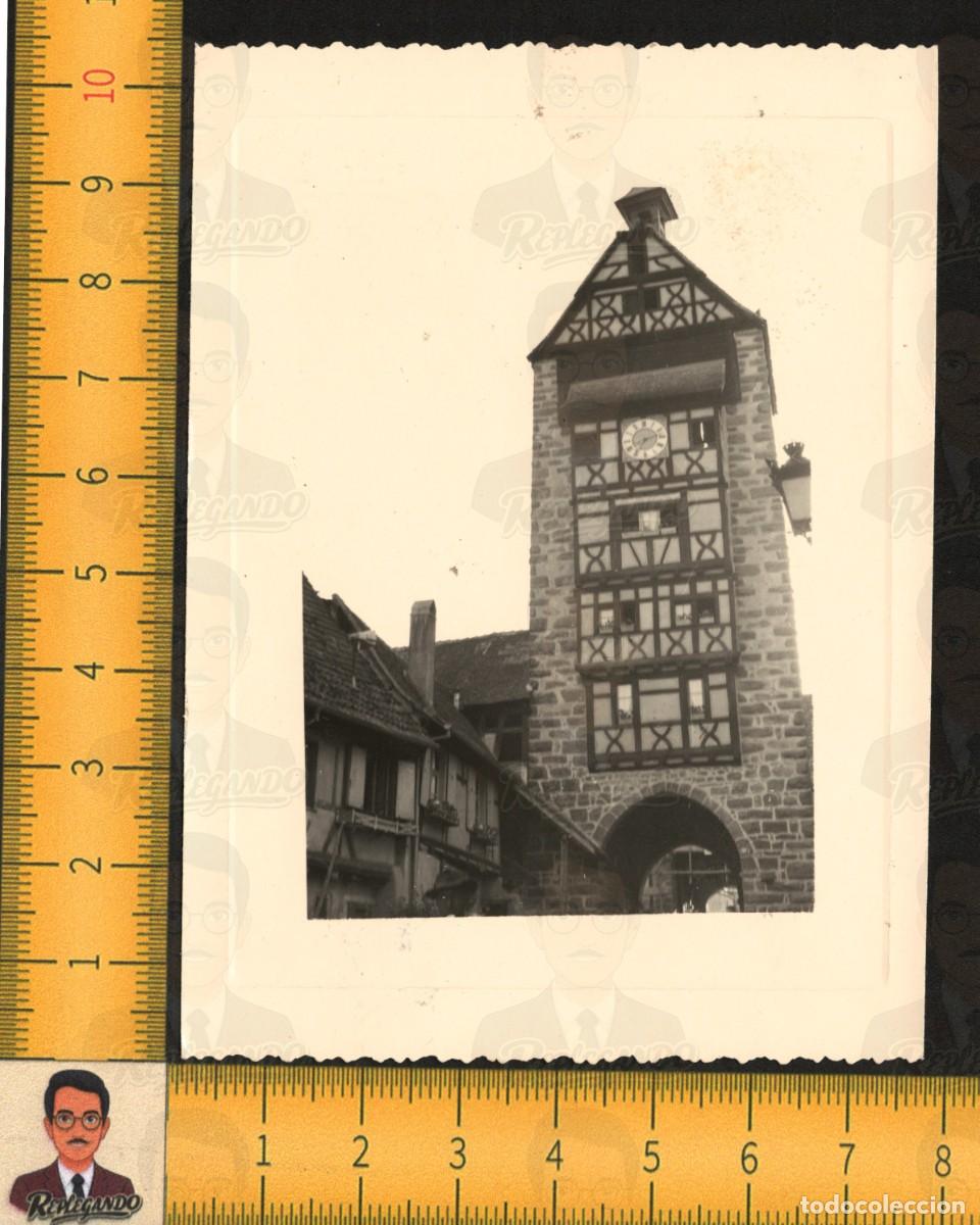 Fotograf&iacute;a antigua: RIQUEWIHR ALSACE FRANCE - TOUR DOLDER HORLOGE ARCHITECTURE M&Eacute;DI&Eacute;VALE - PHOTO ANCIENNE ANN&Eacute;ES 50