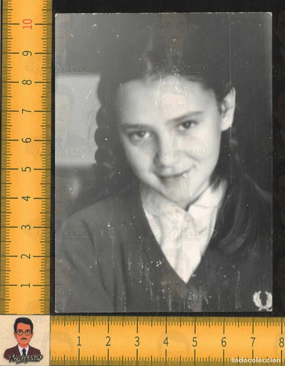 Fotograf&iacute;a antigua: RETRATO ART&Iacute;STICO NI&Ntilde;A TRENZA - VESTIDO VOLANTES MIRADA SERENA - FOTOGRAF&Iacute;A ANTIGUA A&Ntilde;OS 60