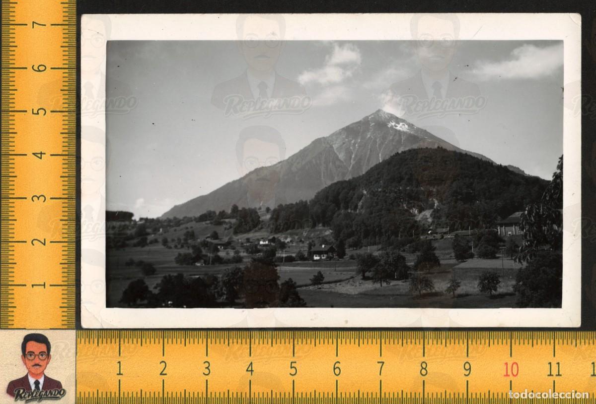 Fotograf&iacute;a antigua: NIESEN BERNER OBERLAND SCHWEIZ - BERG ALPEN LANDSCHAFT H&Auml;USER - ALTE FOTOGRAFIE 50ER/60ER JAHRE