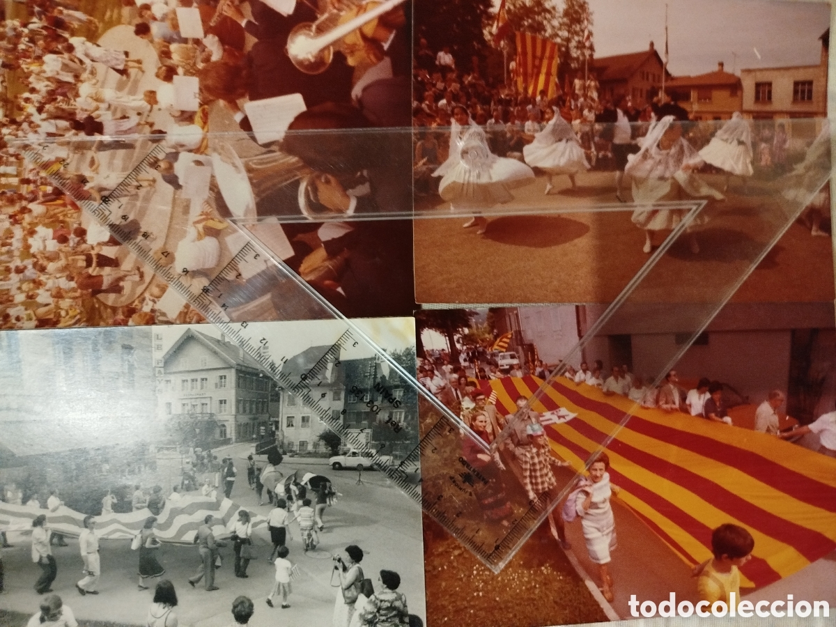Fotograf&iacute;a antigua: Lote de cuatro fotos fiesta catalana en Suiza