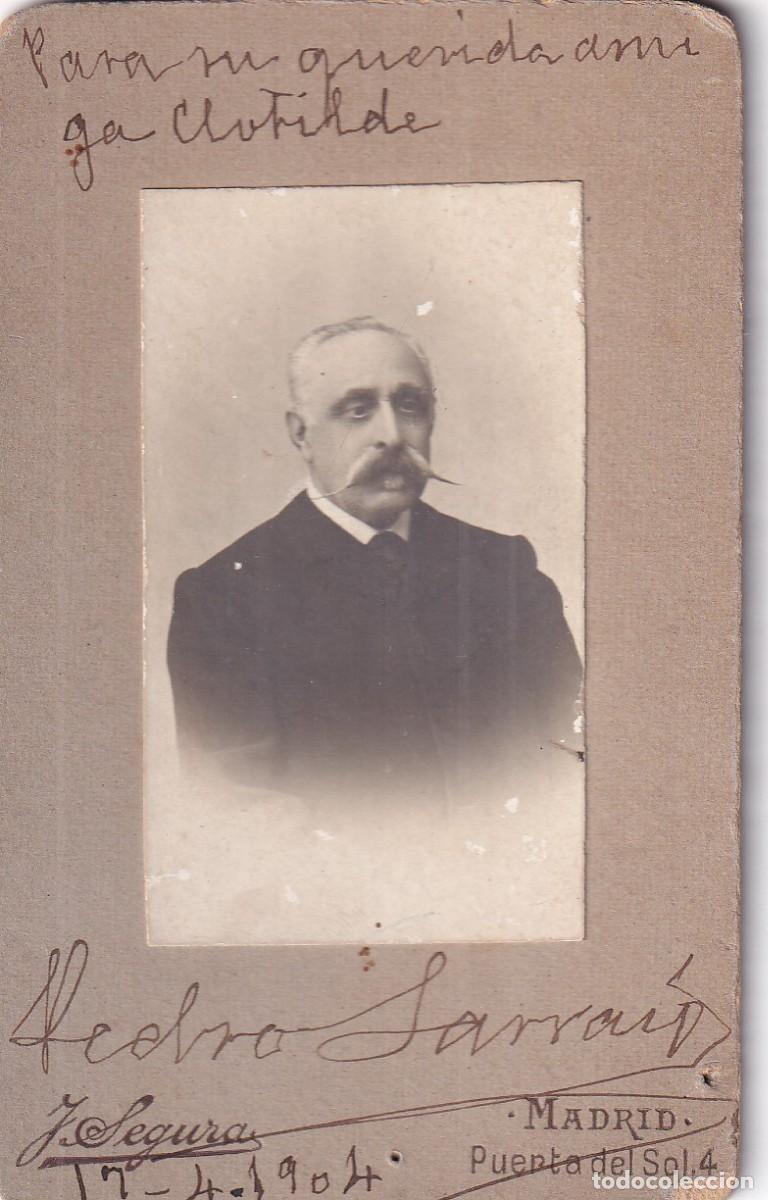 Fotografia antica: Retrato caballero. 1904 J. Segura fot&oacute;grafo Madrid Puerta del Sol. 10,50 x 6,50 cm